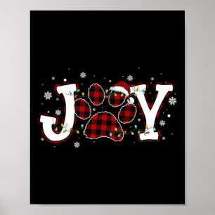 Poster Joy Buffalo Red Xadrez Dog Paw Imprime Orna de Nat