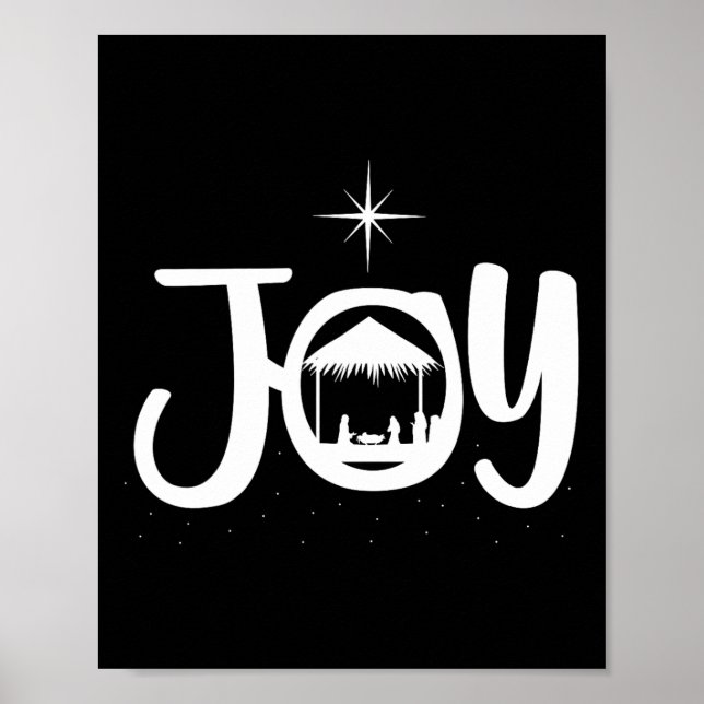 Poster Joy Jesus Nativity Scene Cool Christmas Apparel  (Frente)