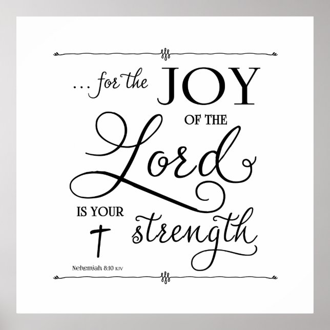 Poster Joy of the Lord - Nehemiah 8:10 (Frente)