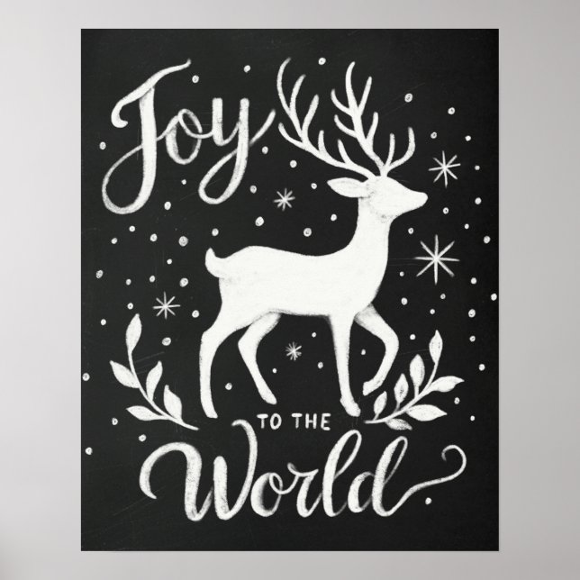 Poster Joy para o quadro especial da Reindeer de Natal (Frente)