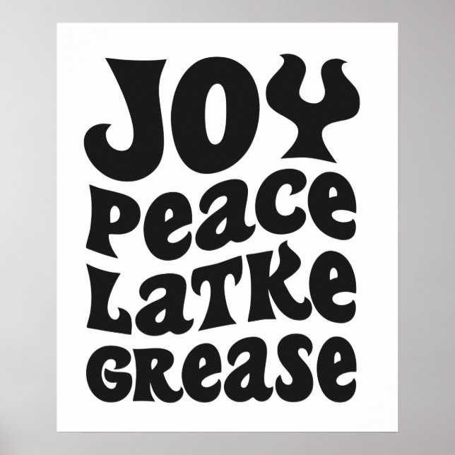 Poster Joy Peace Trava Grease Engraçado Judeu Hanukkah Gi (Frente)