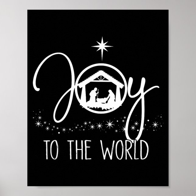 Poster Joy To The World Jesus Christian Nativity Scence C (Frente)