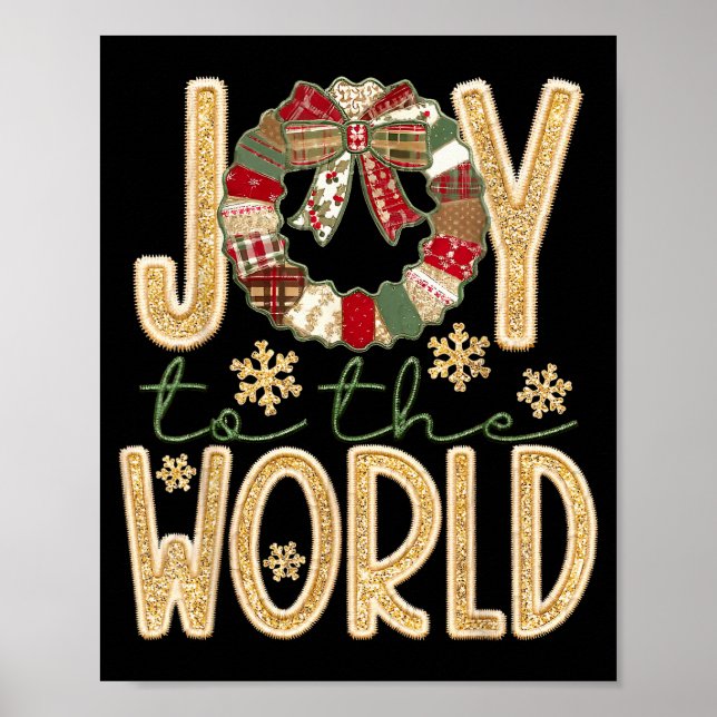 Poster Joy To The World Jesus Christian Snowflake Christm (Frente)