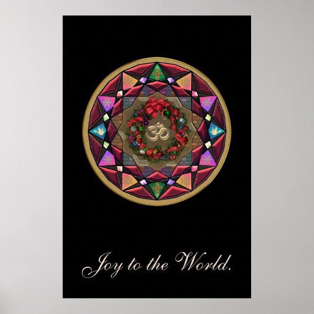 Póster Joy to the World OM Mandala (Frente)