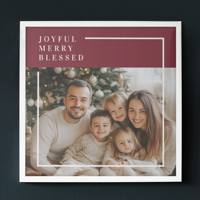 Poster Joyful Merry Blessed Personalized Christmas Family (Criador carregado)