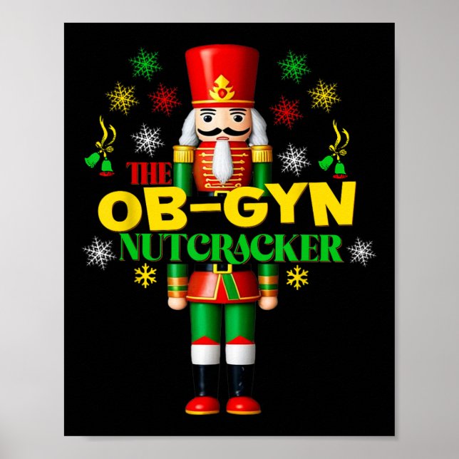 Poster Joyful Nutcracker ObGyn Divertido Festivo Natal Gy (Frente)