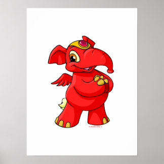 Poster Joyful Red Elephante