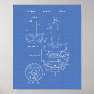 Póster Joystick Controller 1985 Patent Art Blueprint