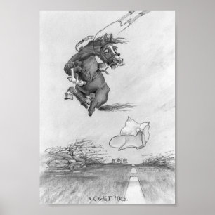 Póster JT08 "A Quiet Hack" preto e branco