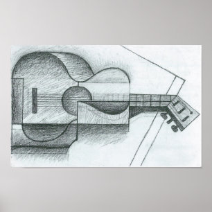 Póster Juan Gris - a guitarra