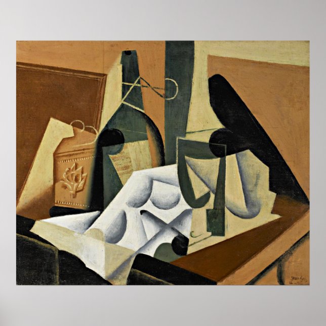 Poster Juan Gris - A Tablecloth Branca (Frente)