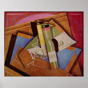 Póster Juan Gris - ainda vida com Bordeau Winde