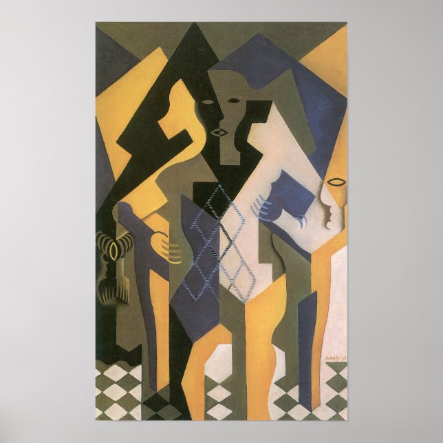 Poster Juan Gris - Harlequin com mesa (Frente)