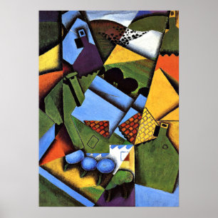 Poster Juan Gris - Paisagem com Casas no Ceret