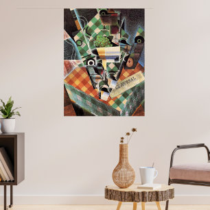 Poster Juan Gris - Vida Estática com Tablecloth Verificad