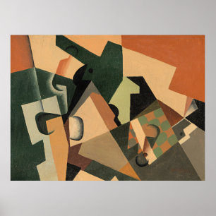 Poster Juan Gris - Vidro e Tabuleiro de Xadrez,