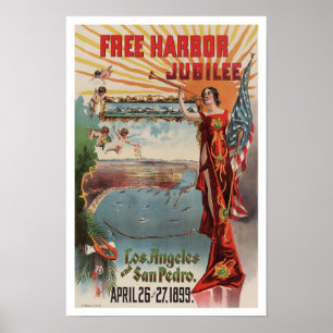 Póster Jubileu do Porto Livre, 1899. Publicidade Antiga