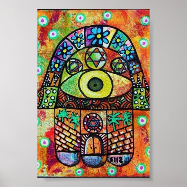 POSTER JUDAICA HAMSA, CIDADE (Frente)