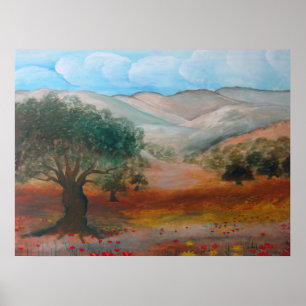Poster Judea Hills, Ben Shemen Forest, Israel.