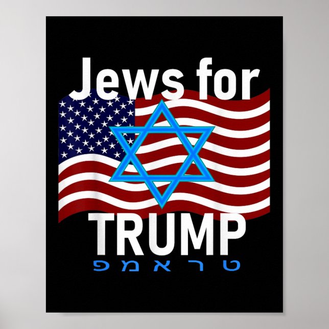 Poster Judeus Pela Trump American Flag Star De David Hebr (Frente)