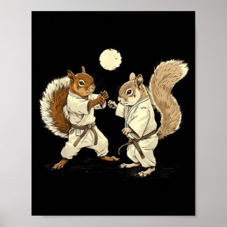 Poster Judô Esquilo Kickboxing MMA Artes Marciais Judô