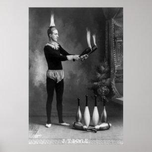 Póster Juggler quente, 1900s adiantados