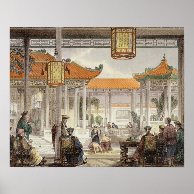 Póster Jugglers a apresentar no Tribunal de um Mandarim (Frente)