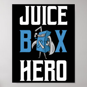 Poster Juice Box Hero Diabetes Azul Fita Endocrinologis