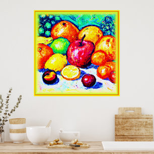 Poster Juicy Delights Frutas. Comprar Agora