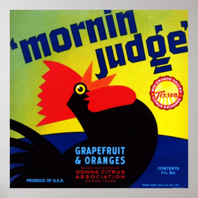 Poster Juíza Mornin Grapefruit e Laranjas (Frente)