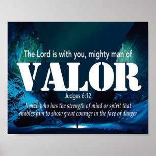 Poster Juízes 6:12 VALOR Mighty Man Christian