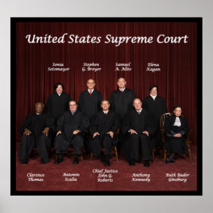 Póster Juizes do Tribunal Supremos dos Estados Unidos
