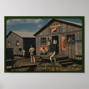 Poster Juke Joint and Living Quarters, Fla Circa 1940