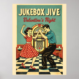 Poster Jukebox Jive Valentine's Night Retro 50s Dance