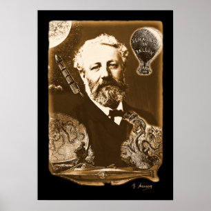 Póster Jules Verne custo