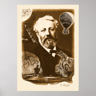 Póster Jules Verne custo