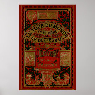 Poster Jules Verne em todo o mundo em oitenta dias