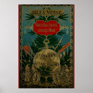 Póster Jules Verne Voyages Extraordinários