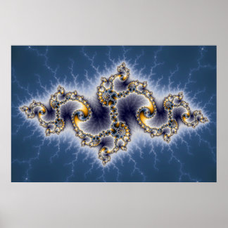 Póster Julia em azul - Arte Fractal
