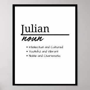 Poster Julian, Boy Personalised Name Definition