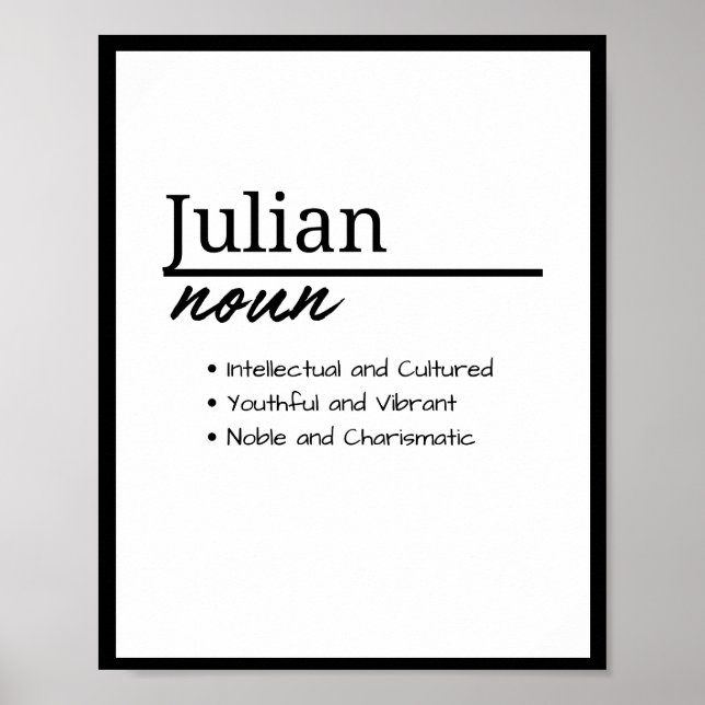 Poster Julian, Boy Personalised Name Definition (Frente)