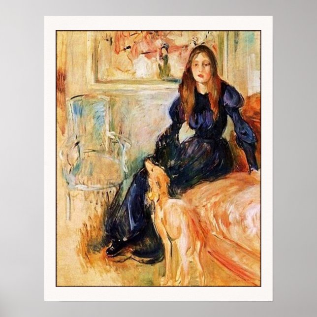 Póster Julie Manet e seus Greyhound Laertes (Frente)