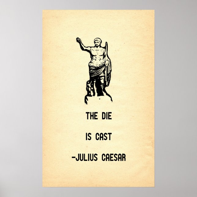 Póster Julius Cesar Cita Que A Morte Está Passada (Frente)