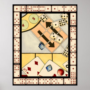 Póster Jumbled Assortment of Games of Chance