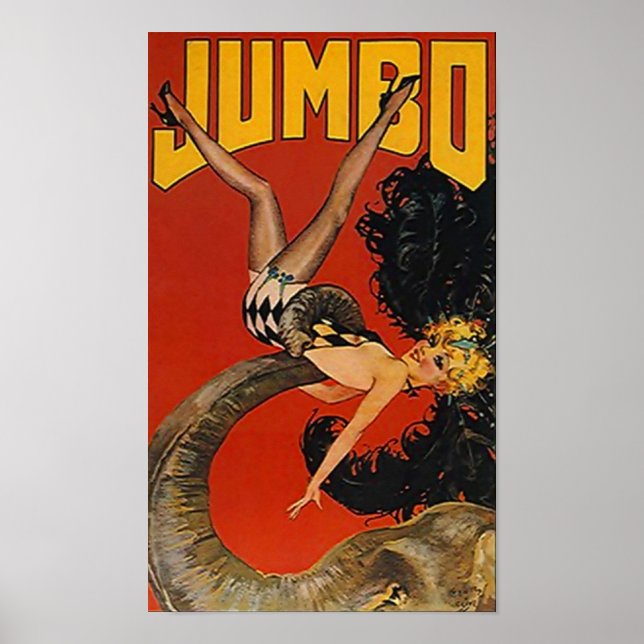 POSTER JUMBO O ELEFANTE GIGANTE E SENHORA! (Frente)