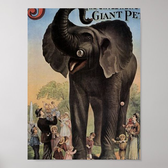 Poster Jumbo: Teatro De Retrô De Elefante Gigante (Frente)