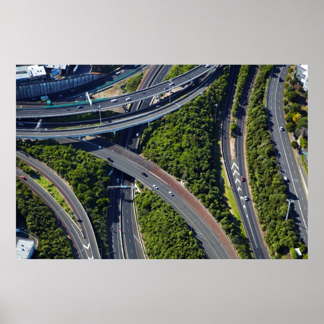 Poster Junção aérea sobre autoestrada (Frente)
