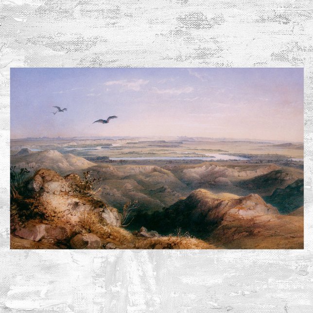 Póster Junção de Yellowstone e Missouri por Bodmer (Criador carregado)