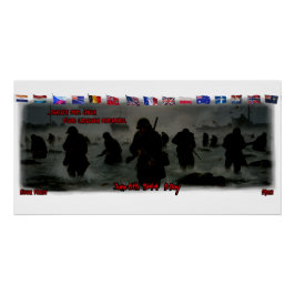 Póster June 6th, 1944 Normandy Landing on a White