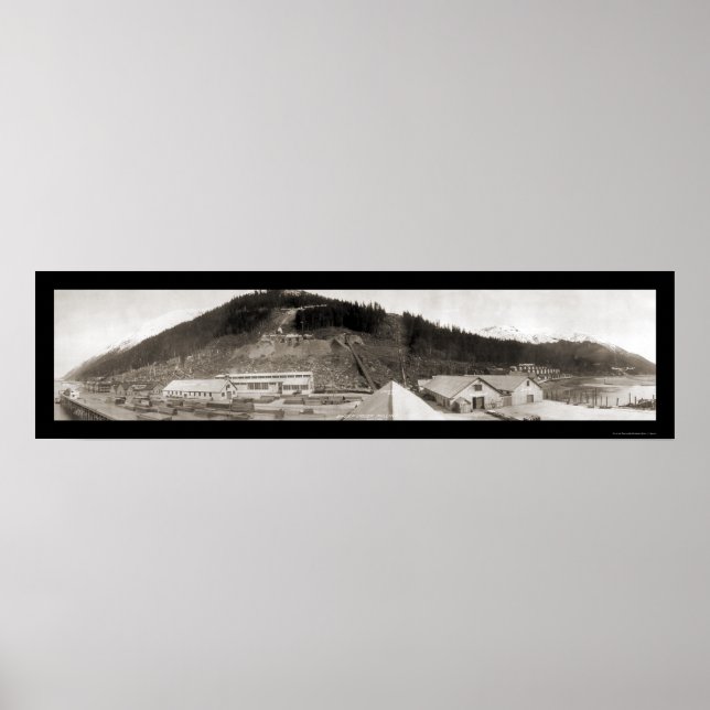 Poster Juneau, AK Sheep Creek Foto 1914 (Frente)